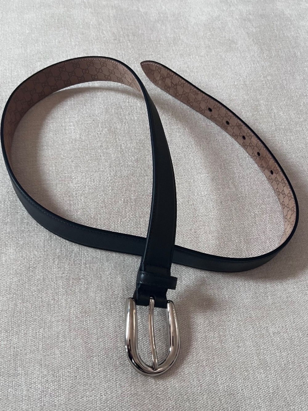 GUCCI 285464.1476.85.34 belt leather - Authentic - Black
